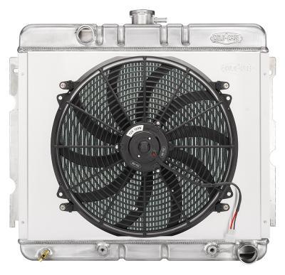67-69 Mopar A Body Staggered Outlet Aluminum Radiator Module Cold Case Radiators