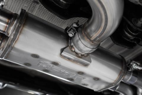 2015-2020 Audi S3 T304 Stainless Steel 3 Inch Cat Back Quad Split Rear Exit with Carbon Fiber Tips Active Exhaust MBRP