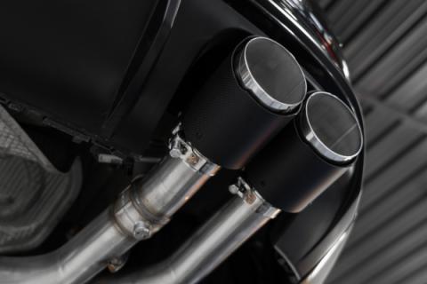 2015-2020 Audi S3 T304 Stainless Steel 3 Inch Cat Back Quad Split Rear Exit with Carbon Fiber Tips Active Exhaust MBRP