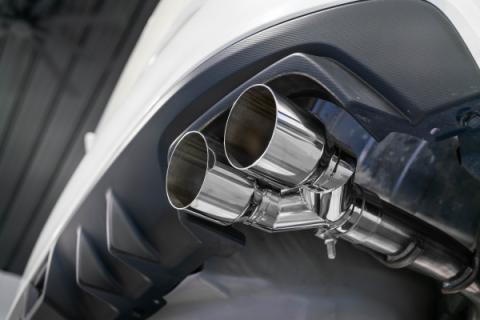 Subaru 2.5 Inch Axle Back Dual Split Rear-Quad Carbon Fiber Tips For 11-21 Subaru Impreza WRX Armor Pro MBRP