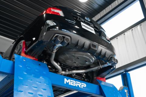 Armor Pro Subaru 3 Inch Cat Back Exhaust System Dual Split Rear-Quad Carbon Fiber Tips For 11-2021 Subaru Impreza WRX 2.0L MBRP