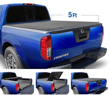 T3 Soft Tri-Fold Tonneau Cover For 05-20 Nissan Frontier Fleetside 5 Ft Bed Tyger Auto