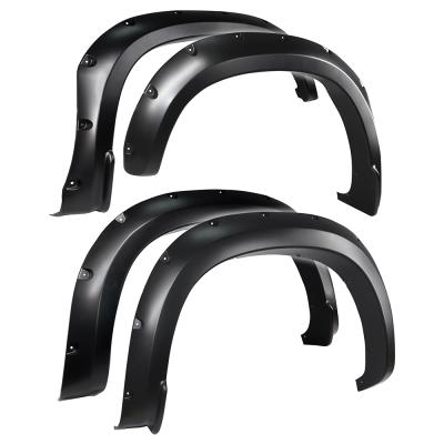 Fender Flares For 19-22 Silverado 1500 Paintable Smooth Matte Black Pocket Bolt-Riveted Style Set 4 Piece Tyger Auto