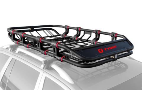 Super Duty Roof Cargo Basket L 68 Inch x W 41 Inch x H 8 Inch Luggage Carrier Rack with Removable Extension Kit With Wind Fairing Tyger Auto
