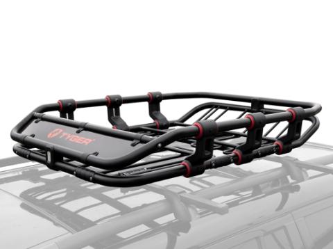 Super Duty Roof Cargo Basket L 52 Inch x W 41.3.0 Inch x H 8.3.0 Inch Luggage Carrier Rack With Wind Fairing Tyger Auto
