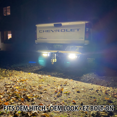 20-Present Chevy GMC 2500 3500 Chrome Series Bolt On Hitch Bar Reverse Light Kit