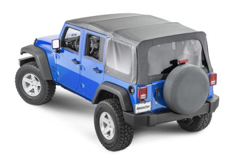 Jeep JK Replacement Top No Doorskins Tinted Glass For 10-18 Jeep Wrangler JK 4 Door Black Diamond MasterTop