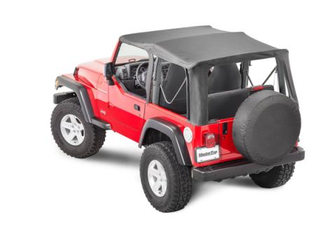 Jeep TJ Replacement Top With Door Skins Clear Glass For 97-06 Jeep Wrangler TJ Black Diamond MasterTop