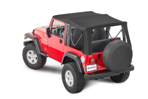 Jeep Replacement Top With Doorskins Tinted Glass For 97-06 Wrangler TJ Black MasterTwill MasterTop
