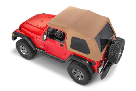 Jeep TJ Fast Back Fabric Replacement Top No Doorskins Tinted Glass 97-06 Jeep Wrangler Spice Diamond MasterTop