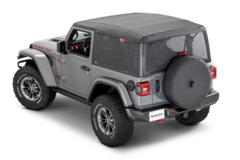 Mesh Trail Screens 2018-2024 2 Dr JL Wrangler with Factory Soft Top 3 piece Kit Black Mesh MasterTop