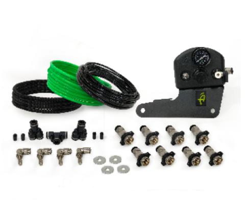 Jeep JK Tire Inflator System 4 Tire For 07-18 Wrangler JK W/Engine Mount With Box, Fittings, Hoses and Storage Bag Black UP Down Air