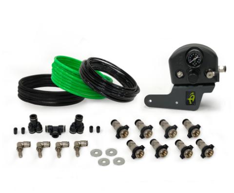 Jeep JK Tire Inflator System 4 Tire For 07-18 Wrangler JK 2/4 Door W/Engine Mount With Box, Fittings, Hoses and Storage Bag Black UP Down Air