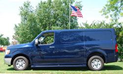 Running Boards Glastep Custom Fiberglass 11-17 Nissan NV Full Size Van Fiberglass Gray Owens Products