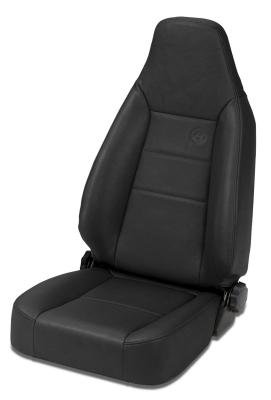 Trailmax II Sport Front High Back Bucket Seat For Jeep 1976-1986 CJ7 All Vinyl Black Crush Bestop