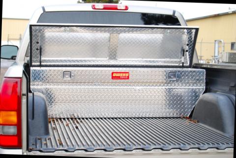 Truck Tool Box Garrison Series Low-Profile Chest / 60 Inch Slanted Sides / Diamond Tread Aluminum / Bright Polished / Owens Products
