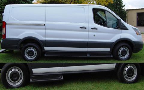 Running Boards Owens TPO Molded Factory 14-17 Ford Transit Van Passenger 130 Inch TPO Owens Products