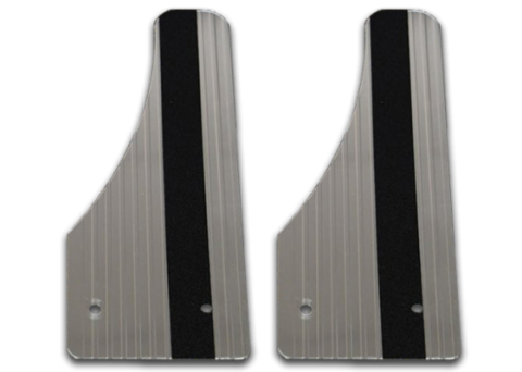 Stone Guards for Running Boards / Moon Cut / Extruded Aluminum / Bright / Pair / Owens Products