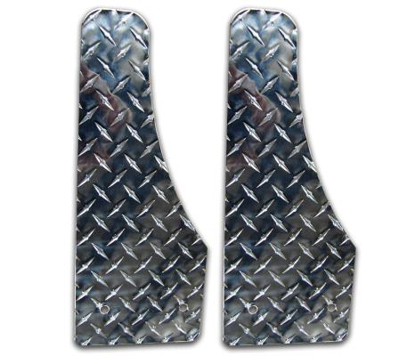 Stone Guards for Running Boards / Moon Cut / Diamond Tread Aluminum / Bright / Pair / Owens Products