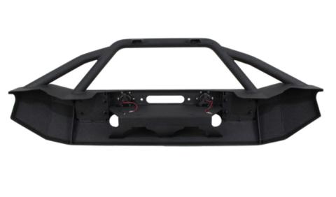 Jeep JK Front Winch Bumper W/LEDs Full Width 07-18 Wranger JK Black Texured Powercoated Fishbone Offroad