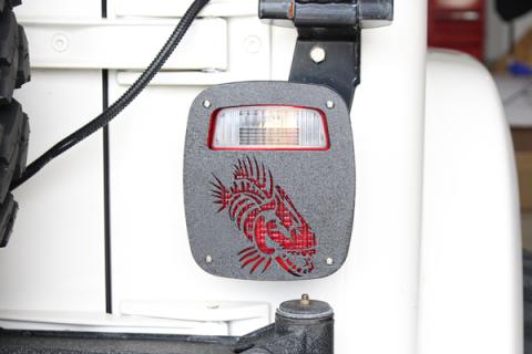Jeep Wrangler CJ YJ TJ Tail Light Covers Black Textured Powdercoat Fishbone Offroad