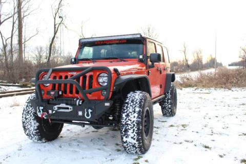 Jeep JK Tube Fenders 07-18 Wrangler JK Front/Rear Set Of 4 Aluminum Black Textured Powdercoat Fishbone Offroad
