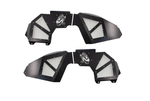 Jeep JL Inner Fenders For 18-Current Wrangler JL, 2020-Current JT Gladiator Front Pair Aluminum Black Powdercoat Fishbone Offroad