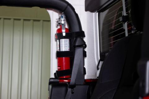 Fire Extinguisher Holder for Padded Roll Bar Black Fishbone Offroad