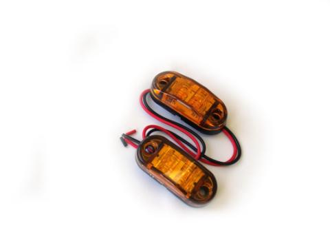 Truck and Trailer LED 2.5x1 Inch Amber Marker w/ 2 Hole Mount Come Inch Pairs Race Sport Lighting