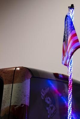 3-Foot Long ColorSMART Chasing RGB Multi-Color Whip with over 150+ Patterns - Bluetooth Controlled and American Flag Race Sport Lighting