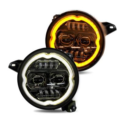 9in LED RGBW Chasing Headlight Kit For 2018+ Jeep JL And JT Race Sport Lighting
