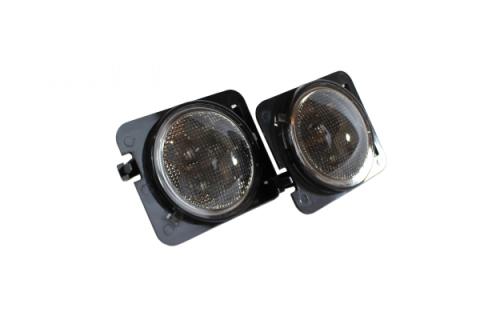 07-18 Jeep Wrangler Amber color Front Side Marker LEDs With black smoked lens Pair 4-Watt 80 Lumen Race Sport Lighting