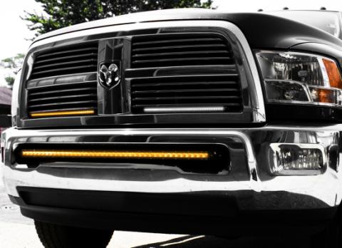 20 Inch 5w LoPro Ultra Slim LED Light Bar with Amber Marker Running Light Function 90w Includes Rocker Switch Harness Race Sport Lighting