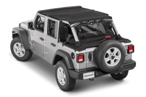 Jeep JL Regular Tonneau Cover 2 Piece Combo For 18-2024 Wrangler JLU 4Dr Soft Top Models MasterTwill Wind Stopper MasterTop