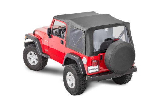 Jeep TJ Replacement Top No Doorskins Clear Glass For 97-06 Jeep Wrangler TJ Black Diamond MasterTop