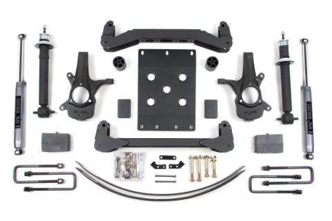 6 Inch Lift Kit Silverado/Sierra 1500 07-13 2WD 5 Inch Block Add A Leaf Fox 2.0 Performance Shocks