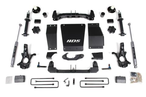 4 Inch Lift Kit Silverado/Sierra 1500 14-18 4WD Block Kit Aluminum / Stamped Steel Control Arm NX2 Nitro