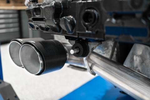 2020-2023 Chevrolet Corvette C8 6.2L Armor Pro T304 Stainless Steel 3 Inch Cat-Back Quad Split Rear with Carbon Fiber Tips Valve Delete MBRP