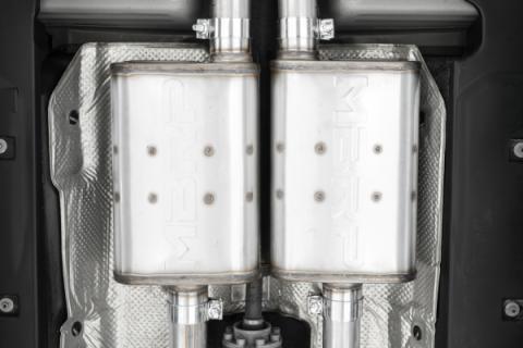 15-23 Dodge Challenger T304 Stainless Steel 2.5 Inch Cat Back Dual Rear Exit with Carbon Fiber Tips Exhaust System MBRP