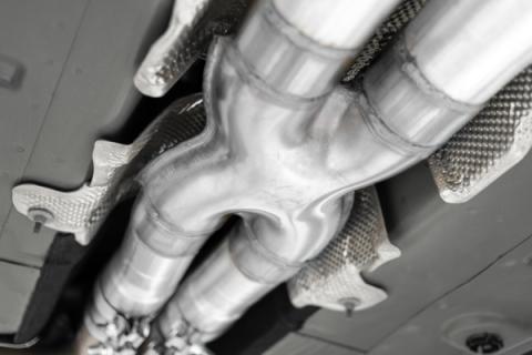 15-23 Dodge Challenger T304 Stainless Steel 3 Inch Dual Cat Back Quad Tips with Carbon Fiber Tips (Race Version) Exhaust System MBRP