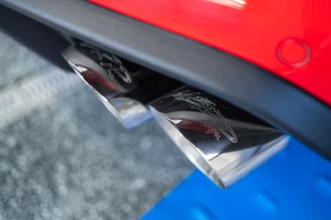 18-23 Ford Mustang GT 5.0L T304 Stainless Steel 3 Inch Cat-Back Dual Rear with Quad Carbon Fiber Tips Street Version MBRP