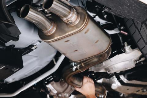 2019-2023 Ford Mustang 2.3L EcoBoost Active T304 Stainless Steel 3 Inch Cat-Back Quad Rear Exit with CF Tips MBRP