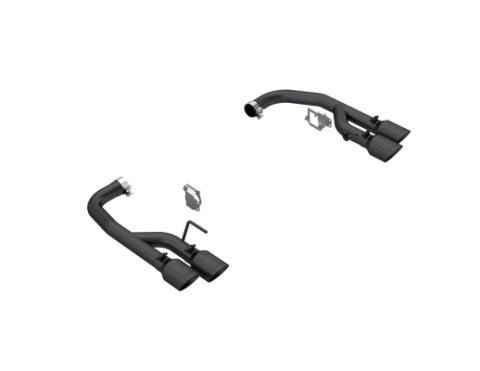 24-Up Ford Mustang GT 5.0L Armor BLK Black-Coated Aluminized Steel 2.5 Inch Axle-Back Dual Split Rear with Quad Black Tips Race Profile MBRP