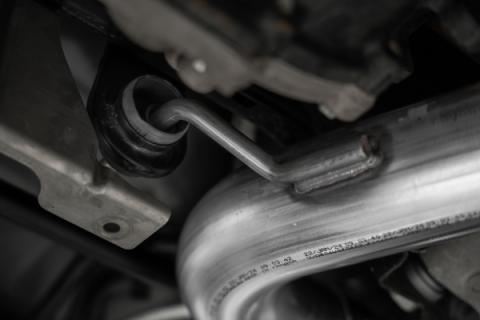 24-Up Ford Mustang GT 5.0L, Armor BLK Black-Coated Aluminized Steel 3 Inch Cat-Back Dual Split Rear with Quad Black Tips, Race Profile MBRP