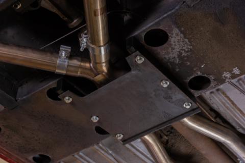 Crossmember Back w/X-Pipe Exhaust System 65-70 Convertible Mustang Split Rear Dual Exit 2.5 in Intermediate And Tail Pipe Turbo Pro Muffler Incl Hardware Incl Tip Not Incl Pypes Exhaust