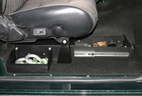 Front Passenger Side Underseat Drawer - 66-77 Bronco Black Tuffy Security Products