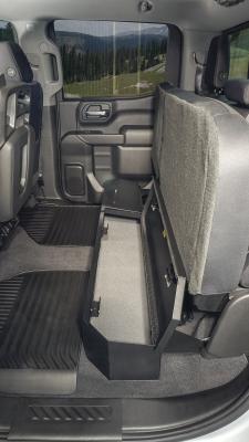 Rear Underseat Lockbox 19-22 Silverado/Sierra 1500 {19 New Body Style} / 20-21 2500HD/3500HD w/ Crew, Extended Cab Black Tuffy Security Products