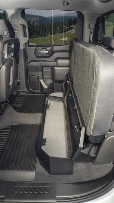 Rear Underseat Lockbox 19-22 Silverado/Sierra 1500 {19 New Body Style} / 20-21 2500HD/3500HD w/ Crew, Extended Cab Black Tuffy Security Products