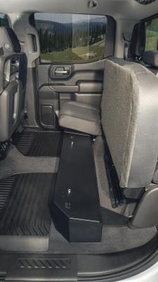 Rear Underseat Lockbox 19-22 Silverado/Sierra 1500 {19 New Body Style} / 20-21 2500HD/3500HD w/ Crew, Extended Cab Black Tuffy Security Products
