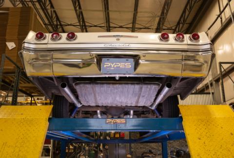 1965-70 Chevy Impala  X-Pipe Crossmember Back Exhaust 409 SS Rear Exit Violator Mufflers Pypes Performance Exhaust